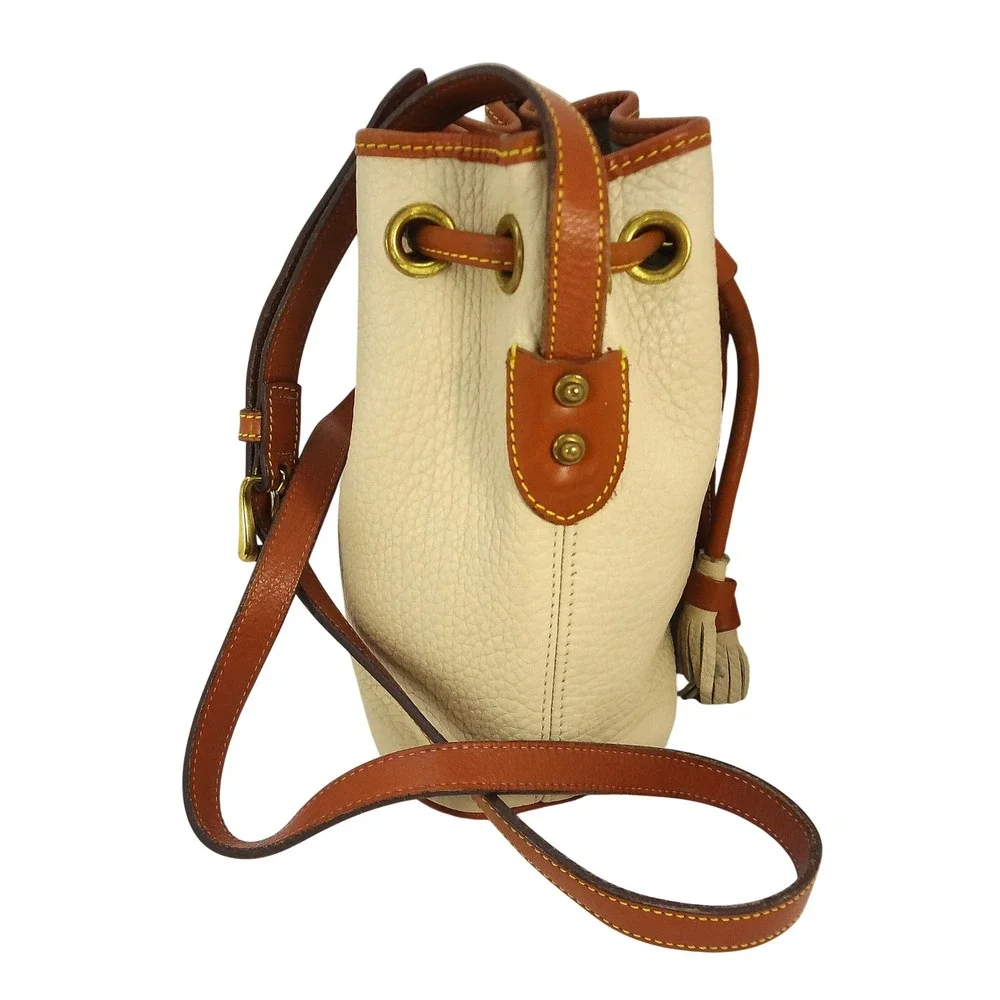 Vintage Dooney Bourke All Weather‎ Sm Drawstring Bucket Bag Leather Crossbody - Picture 3 of 10